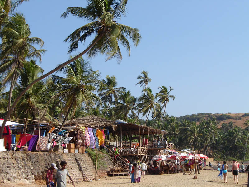 India, Anjuna - Il mercato sulla spiaggia.