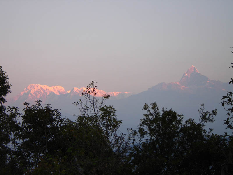 Nepal, Himalaya - Alba sull'Annapurna.