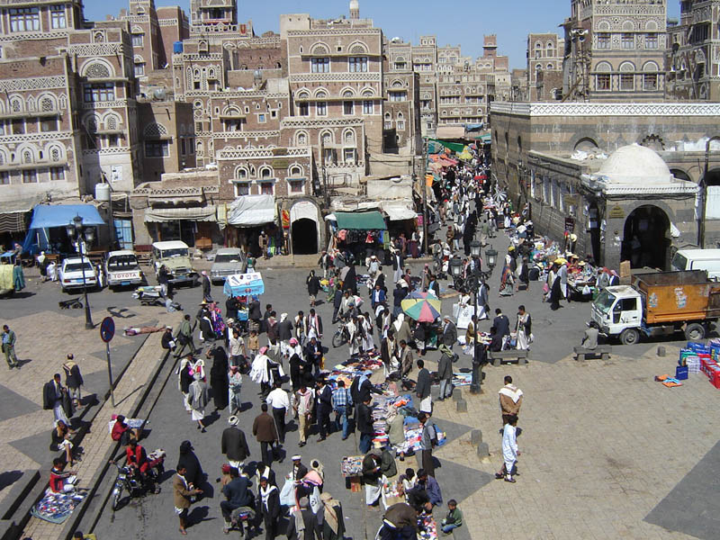 Sanaa, vista dalla porta di Bab al Yemen